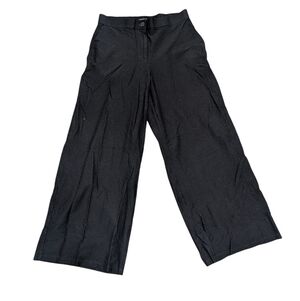 Eileen Fisher Classic Black Wide-Leg Viscose Nylon Pants Small